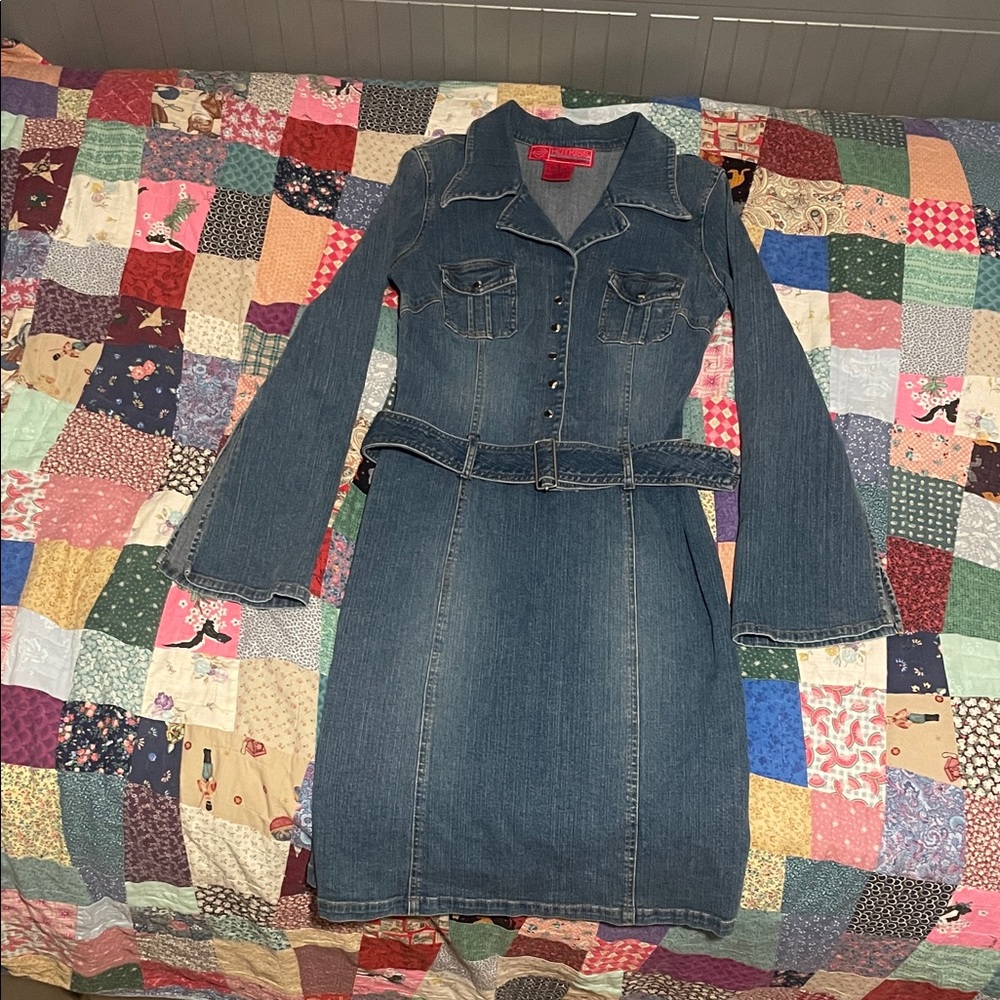 Hot Kiss Blue Denim Shirt Dress - Small